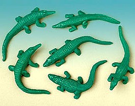 Set of 2 12 Inch Realistic Soft Rubber Stretchy Stretch Alligators 