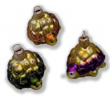 Tiny Blown Glass Turtle Ornaments, set/3