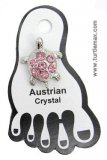 Crystal Turtle Toe Ring - Pink