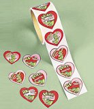 Snappy Alligator Valentine Sticker Roll (100)