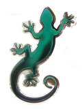 Chromed Green Gecko Sticker