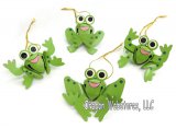 Happy Frog Bell Ornaments (set of 4)