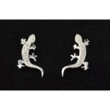 Pewter Earrings - Gecko