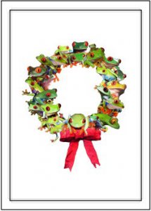 Frog Wreath Holiday Cards, Box/10