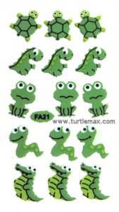 Reptile & Frog Green Puffy Stickers