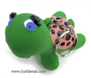 Latex Squeaky Turtle Keychain