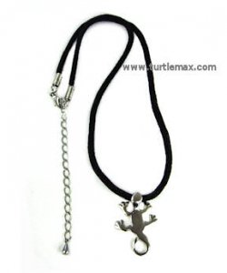 Silvertone Lizard Necklace