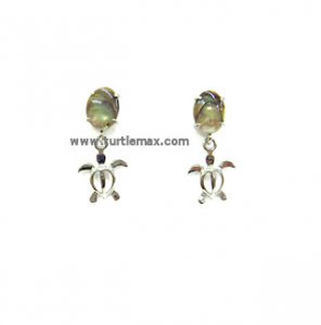 Earth Turtle Abalone Earrings
