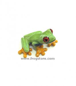 "Clinger" Red-Eyed Mini Porcelain Frog