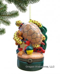 Porcelain Sea Turtle Box Ornament
