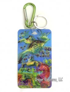 3-D Swimming Sea Turtle Keychain/Bag Tag