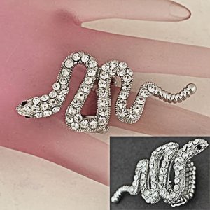 Large Crystal Snake Cocktail Ring