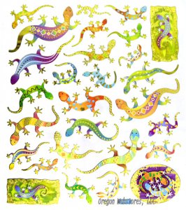 Colorful Shiny Gecko Stickers