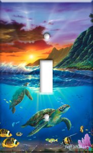 Colorful Sea Turtle Switch Plate